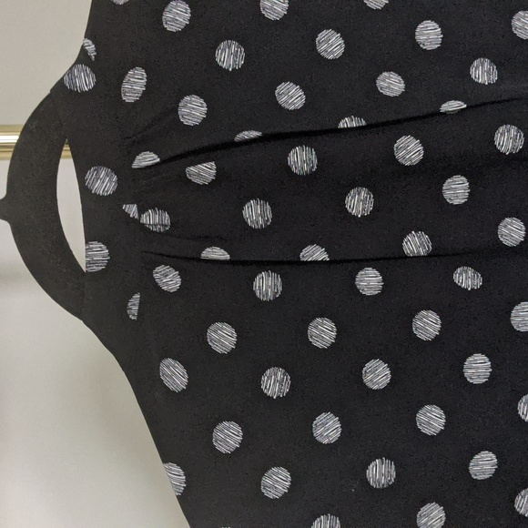 Fossil Long Sleeve Black & White Polka Dot Button-Up Dress - Picture 4 of 8